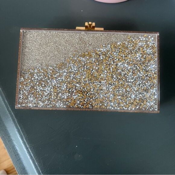 India Hicks Glitter Box Clutch - New - Picture 9 of 13
